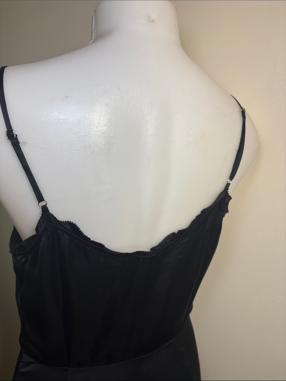 Wilfred Sonnet Slip Dress Black Satin Lace Trim Midi Dress Size 4 | Aritzia - Picture 8 of 12